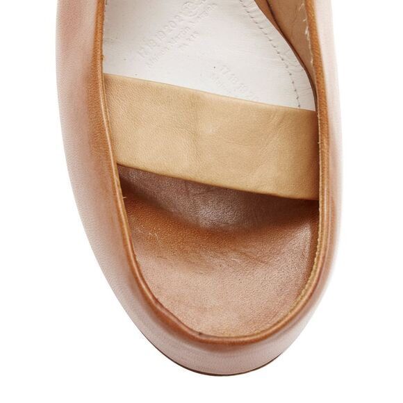 MARTIN MAISON MARGIELA 2010 Runway Sunken brown leather heels - Picture 7 of 7